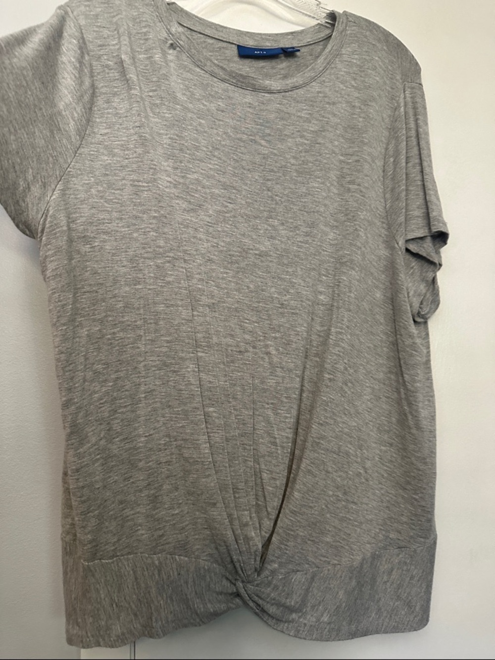 Apt. 9 Gray Twist-Hem Short Sleeve Top